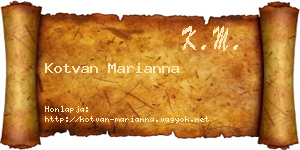 Kotvan Marianna névjegykártya